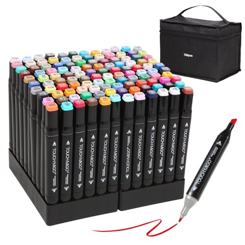 120 Colors Dual Tips Art Markers Set, Alcohol Markers Pens, Alcohol Based Markers for Adult Kids Coloring Drawing Sketching Card Making Illustration