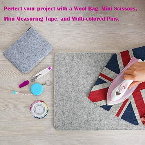 Rdutuok 17"x13.5" Wool Pressing Mat 100% New Zealand Felted Wool Ironing Mat Pad for Quilter, Sewing, Quilting Supplies and Notions - size: 17" x 13.5"