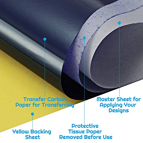 100 Sheets Tattoo Transfer Paper, Tattoo Stencil Kit 8 1/4" x 11 3/4"