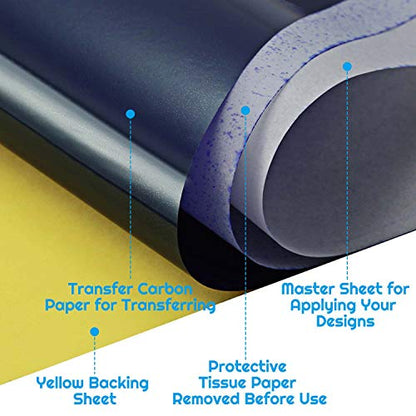 100 Sheets Tattoo Transfer Paper, Tattoo Stencil Kit 8 1/4" x 11 3/4"