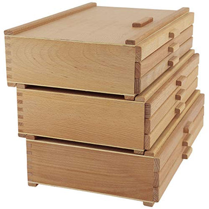 Creative Mark Pastel Storage Box, 3 Drawer Wood Box with Foam Lining, Sturdy and Stackable Art and Craft Supplies Storage Box for Artist Tools, Pens, Pencils and More, Natural Finish - size: 3 Drawer