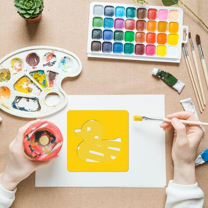 24 Piece Stencils for Kids Stencils for Painting Sidewalk Chalk Stencil Outdoor Garden Themed Stencil Kids Style Collection (5 in-Simple) - size: 5 in-simple