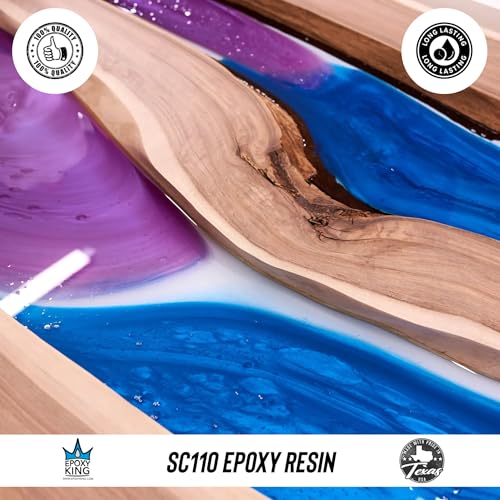 Epoxy Resin Kit with Hardener - Crystal Clear, Self-Leveling, UV-Resistant, Non-Toxic Formula - High Gloss Finish for Table Tops, River Tables, Wood, Art, Crafts, Marine and DIY Projects – 2:1 Ratio - size: 3 Gallon Kit