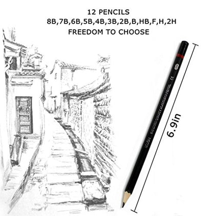 Professional Sketch pencils Drawing pencils set for Kids and Adults,Art sketching pencils for Artists Beginner(8B-2H).(24-Count) - size: 1 Count (Pack of 24)