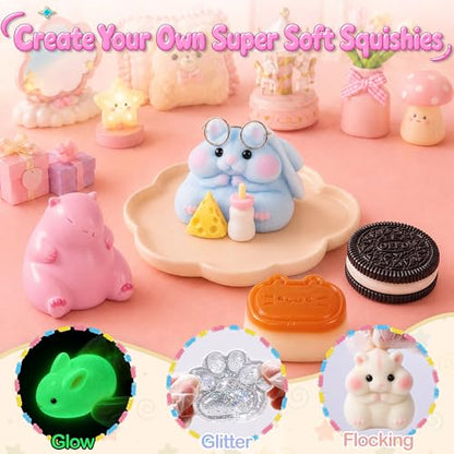 Funewest DIY Taba Squishy Making Kit for Girls 8-12, All-in-one Kit | Squishy Maker with Liquid Silicone & 6 Molds, Make Your Own Squishies, Screen-Free Creative Craft Birthday Gift for Kids