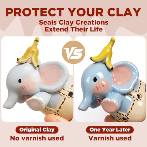 14PCS Clay Sculpting Tools, Complete Pottery Tools with Ergonomic Handles & 1.7FL OZ Air Dry Clay Glaze for Pottery Craft, Carving Ceramics, Molding Polymer Clay – Ideal for Artists, Beginners, Adults