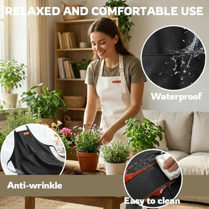 CAKETIME Colorful Silicone Leather Aprons for Women Waterproof Cleaning Cooking Baking Kitchen Bids Mother Chef Funny Gifts - color: Yellow
