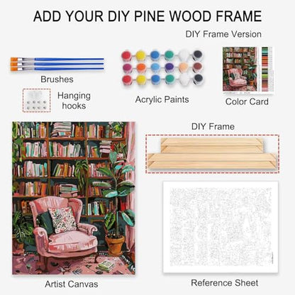 Aihonmin DIY Paint by Numbers The Neon Microphone, 16x20 Acrylic Canvas Painting Kit for Kids & Adults, Musical Instrument DIY Craft Kit, Customizable Design - color: Music-15, size: 16''x20''(DIY Frame)