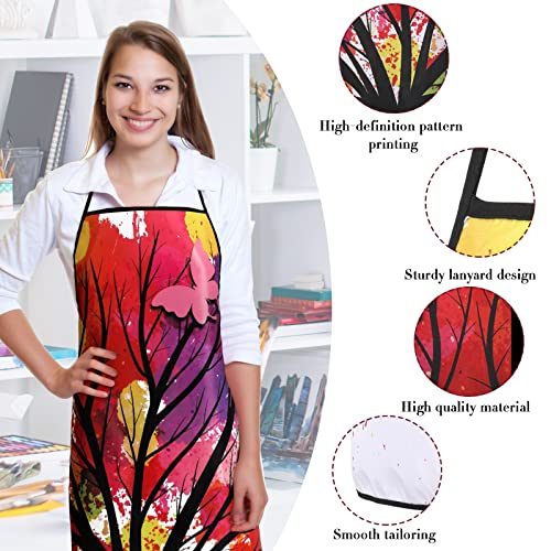 Eurzom 3 Pcs Painting Apron for Adults Artist Art Aprons Splatter Smock Colorful Waterproof Painting Smock Adjustable Apron for Teacher Student Chef Cooking Baking Gardening