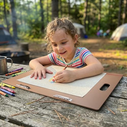 Officemate Artist Sketch Board with Handle, Portable Drawing Board, Tempered Hardboard Surface with Dual Clips & Rubber Band, Art Board for Studio, Classroom & Field Use, 23″ x 26″ (83099) - size: Large