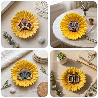 GOTO CLAY TOOLS Trinket Dish Cutter for Polymer Clay, Sunflower Trinket Dish Cutter, 4 inch Length, Embossed Polymer Clay Cutters, Sharp Edge - color: SUNFLOWER