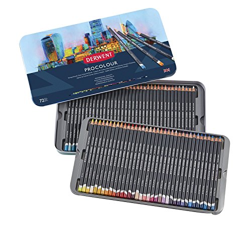 Derwent Colored Pencils, Procolour Pencils, Drawing, Art, Metal Tin, 72 Count (2302508) - size: 72 Count (Pack of 1), style: Metal Tin