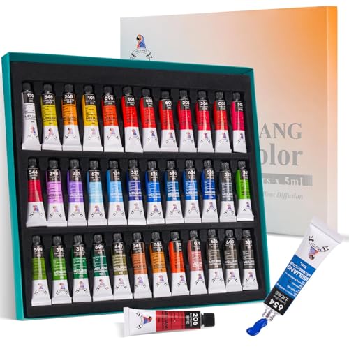 Watercolor Paint Set, 36 Vibrant And Bright Colors Watercolor, Excellent Pigment And Spread Watercolor Paint, Portable 5ml Watercolor Paint Tubes, Suitable For Beginners And Artists - style: Rectangular Paper Box
