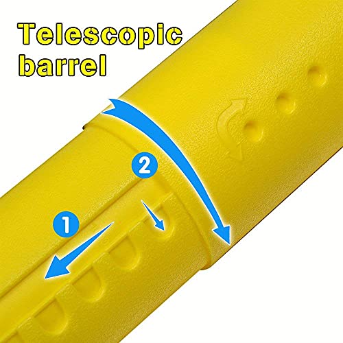 DEWEL Document Tube,Plastic Expanding Poster/Art/Document Storage Tube 24.5 to 40 inches Adjustable with Carrying Strap Waterproof and Light-Resistance Telescoping Carrying Case (Yellow-Large Size) - color: Yellow (Round), size: Large