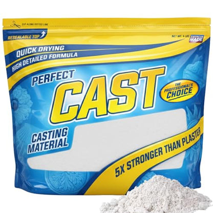 Perfect Cast Mold Casting Powder, Fast-Curing, Non-Toxic, Water-Based Material for DIY Sculptures, Jewelry, Crafts & Models, USA Made, 4 lb Bag - size: 4 lb