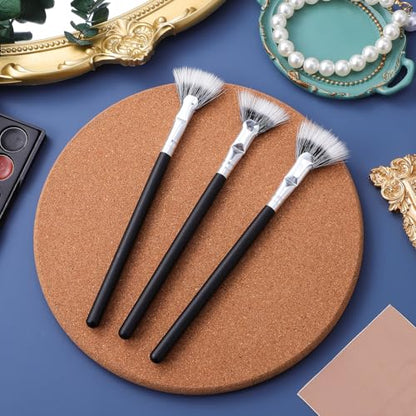 3pcs Angled Fan-shaped Eyelash Brush Set for Eyelash Extensions and Mascara Application, Double-layer Lash Applicator Tools for Precise Eye Makeup