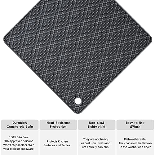 Silicone Trivets Mats Silicone Pot Mat for Countertop Trivet Pads Heat Resistant Table Placemats 4 Pack,Size:7.5x7.5 Inch, Shape: Square (Beige) - color: J: Beige
