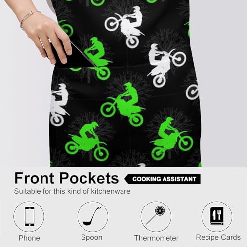 Cooking Apron for Adults with Pockets, Waterproof Oil Resistant Bib for Kitchen Restaurant BBQ Baking - color: Style (331)