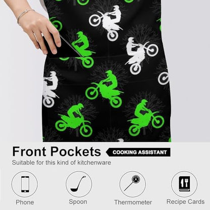 Cooking Apron for Adults with Pockets, Waterproof Oil Resistant Bib for Kitchen Restaurant BBQ Baking - color: Style (331)