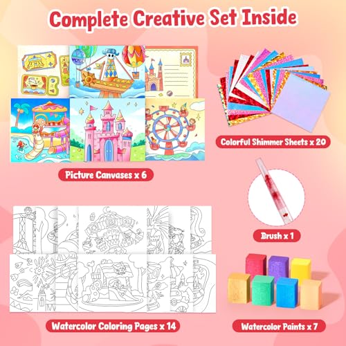 JoyCat Paint with Water Coloring Books, Art & Craft Activity, No Mess Art for Kids Ages 4-8, Craft Kits & Supplies, DIY Creative Activity, Gifts for Girls & Boys (Funfair) - style: Funfair