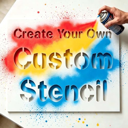Custom Stencil for Spray Painting, Personalized Reusable Stencils for Crafts, Wood & Signs, Professional Laser Cut Letter Stencils and Logo Template (Custom stencil03) - color: custom stencil03