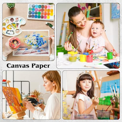 12 Sheets Canvas Paper Pad 9”x12”, 350 GSM Canvas Sheets Glue Bound Canvas Sketchbook for Adults and Students - Acrylic Painting, Oil Painting - size: 9”x12”