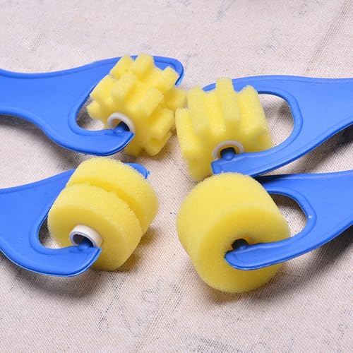 Painting Foam Brush Roller Sponge with Plastic Handle Washable Painting Brushes Touch Up Brush DIY Art Craft Painting Tool 8 pcs - color: F