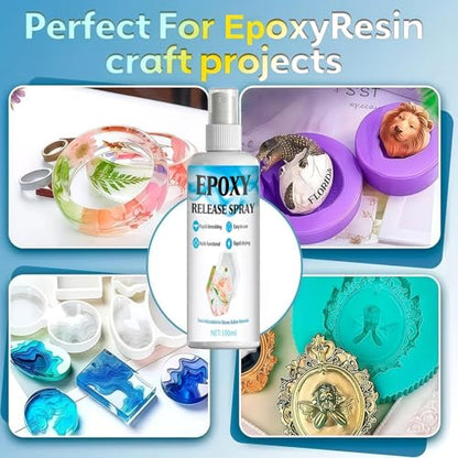 Epoxy Mold Release Spray - 100ml Non-Stick Smooth Agent,Smooth Mold Removal Epoxy Release Agent | for Candle Wax Plaster DIY Crafts Art Projects Casting