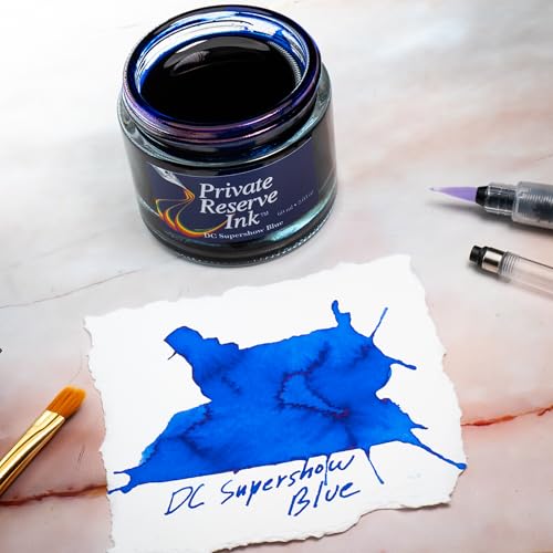 Private Reserve Premium Fountain Pen Ink, 60ml Bottle, DC Supershow Blue | Premium fountain pen ink with smooth flow, rich color, and reliable everyday writing performance. - color: DC Supershow Blue