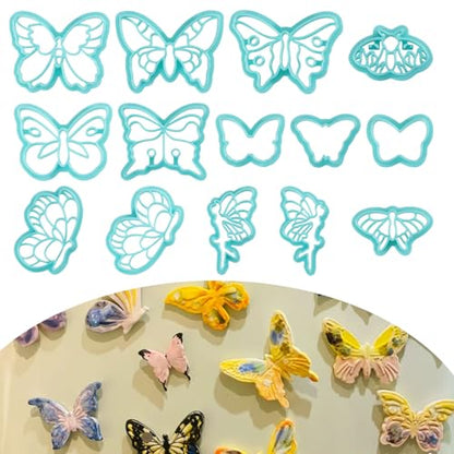 ORIGACH 14 Pcs Butterfly Clay Cutters, Spring Butterfly Fairy Polymer Clay Cutters Set for Earring Making Jewelry Making - style: Butterfly