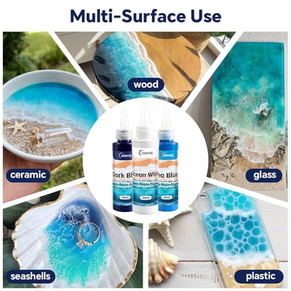 Dark Blue Epoxy Resin Pigment 100ml/3.4 fl.oz, High Concentration Liquid Colorant for Resin Art, Ideal for Creating Waves, Cells, and Unique Ocean DIY Crafts - color: Dark Blue