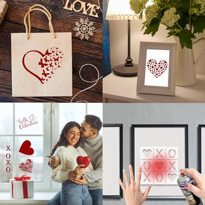 HADDIY Heart Stencils for Painting,11 Pcs Plastic Heart Templates for Drawing on Wood and Crafts,Spraying on Wall