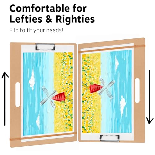 Drawing Board - 14" x 17.8" Sketch Board with Handle for Drafting Art - Portable Clipboard for Class or Studio Fit in Artists Tote - size: 14"x18", 1 Pack