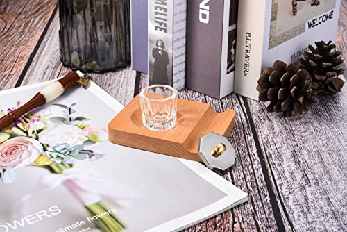 Yoption Wood Dip Pen Set, Calligraphy Oblique Nib Holder With Desktop Pen Holder, Ink Bottle Container and 5 Nibs Kit - color: Dip Pen Set