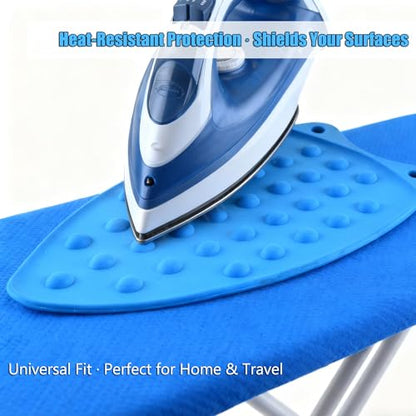 LeLehome Silicone Iron Rest Pad for Ironing Board Hot Heat Resistant Steam Compact Mat Anti-Slip Home Tools Kitchen Pot Tableware Mat Placemat, Blue - color: Blue