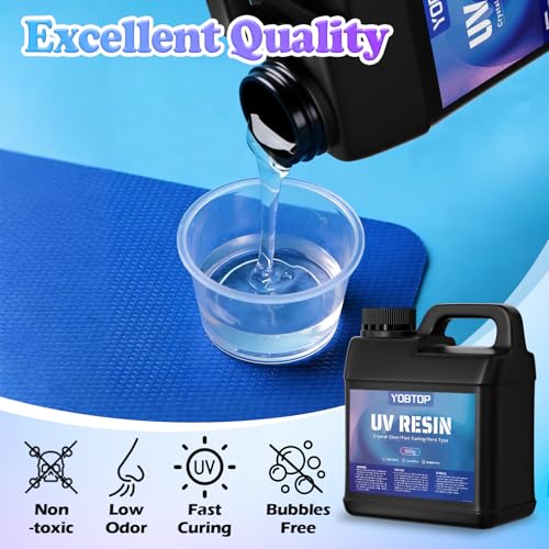 UV Resin 1000g,Advanced Formula UV Resin, Crystal Clear Odorless Hard Fast Curing for Jewelry Making, DIY Crafts, Coating & Casting - size: 1000g-1