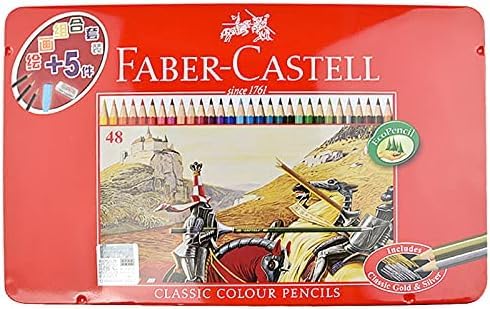 Faber-Castell (ファーバーカステル) Oil-Based Color Pencils - 48 Colors - Red Can [Parallel Import] FC115848ffa