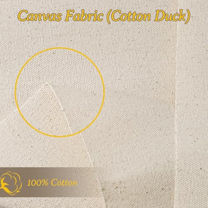 3 Yard 60" W Canvas Roll | 7oz Canvas Fabric Cotton Duck | Heavy Natural Fabric for Painting Arts & Crafts, Backings, Covers, Placemats