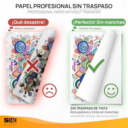 SIDI – A4 Professional Drawing Pad, 160 g/m², Sketchbook Paper, Thick Non-Bleed Paper, for Pencil, Marker and Sketching, Smooth Surface, 25 Drawing Sheets (Essential 160, 25 Sheets)