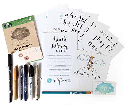Brush Lettering Kit - DIY Brush Lettering Starter Set by Wildflower Art Studio