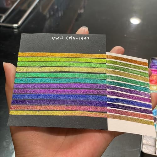 IUILE Handmade Watercolor Paints - Vivid Quarter Pan Set (12 colors) - color: Vivid