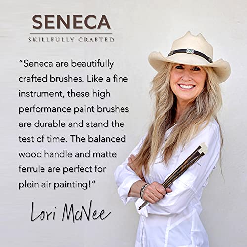 Seneca Artist Brushes by Willow Wolfe, Professional Synthetic Bristle Paint Brush for Acrylic, Oil and Water Mixable Oil, Series 1700, 6 Bright - size: 6