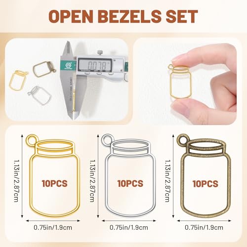 Gartful Open Bezels for Resin Jewelry Making, Hollow Frame Pendants with Jump Rings, Craft Bezels for Necklace, Earrings - style: Bottle - 30PCS