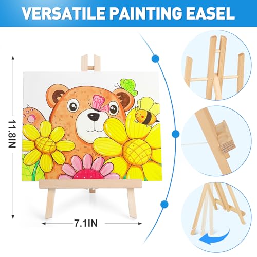 ESRICH Acrylic Paint Canvas Set, 78 Pcs Professional Painting Supplies Kit with 3 Wood Easel, 3 * 12Colors, 3 * 10 Brushes,Circular Canvas Etc, Premium Paint Kit for Kids, Artists and Beginner - color: 36Color