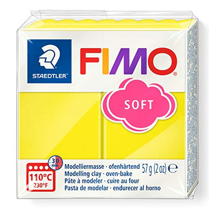 Staedtler FIMO Soft Polymer Clay - -Oven Bake Clay for Jewelry, Sculpting, Crafting, Lemon 8020-10 - color: lemon, size: 57 g (Pack of 1)