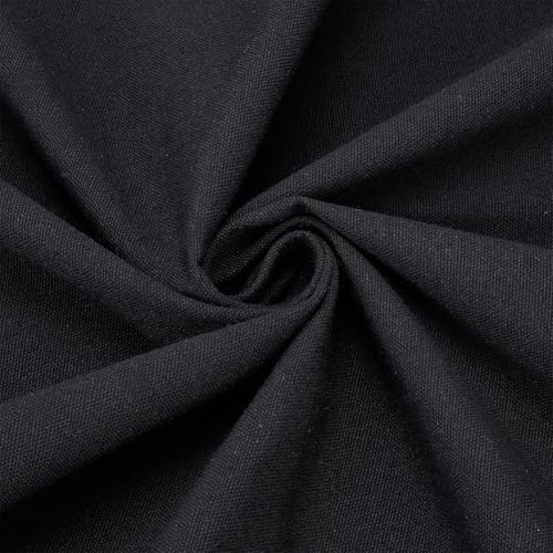 BENECREAT 79x59 Inch Black Cotton Canvas Fabric, 10oz Natural Cotton Duck Canvas Fabric for Painting, Sewing, Crafts, Embroidery, Handmade Home Decor - color: Black