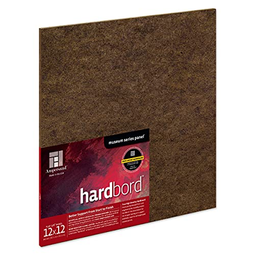 Ampersand Museum Series Hardbord for Painting and Mounting, 1/8 Inch Depth, 12X12 Inch (AMHB122) - color: 1/8 Inch Depth, size: 12X12