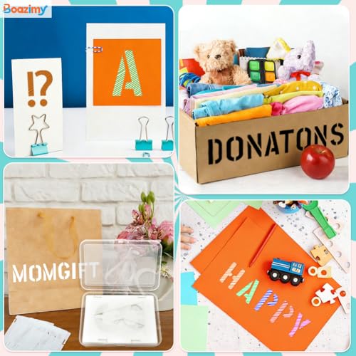 2.5 Inch 42 Pcs Reusable Letter Number Symbol Stencils, Plastic Painting Templates for Wood Wall Fabric Rock Chalkboard Signage School Door Porch DIY Art Craft Decoration Projects - size: 2.5 inch（White）