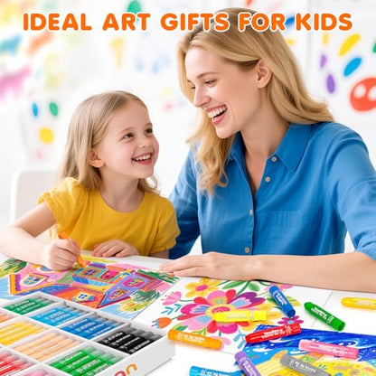 Ellinjan 288 Pcs Tempera Paint Sticks for Kids, 12 Classic Colors, Washable & Quick-Drying Twistable Solid Paint Sticks, Bulk Art Supplies for Drawing & Painting, Classroom School Supplies