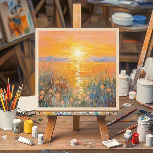 Wooden Art Panels for DIY Painting - Mother's Day Gifts, Christmas Crafts & Home Décor | 8x8 Inch Canvas Wood Boards, Unfinished Wooden Canvas for Adults (4-Pack) - size: 8*8-4